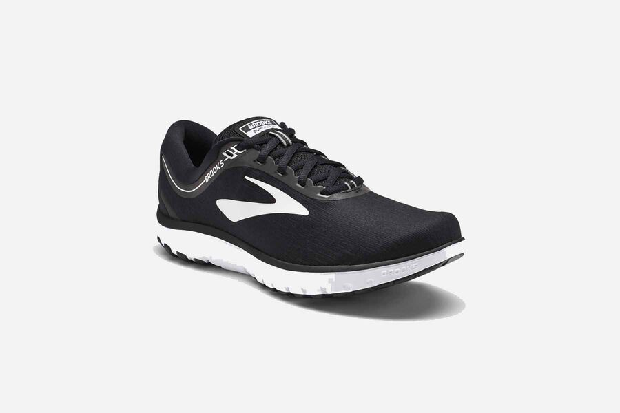 Brooks Running Shoes - Pureflow 7 Road Womens - Black/White - EAX-134095